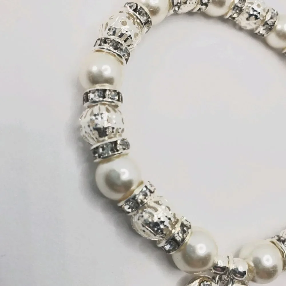 Bridesmaid Hand Craft Glass Pearl Strech Bracelets
